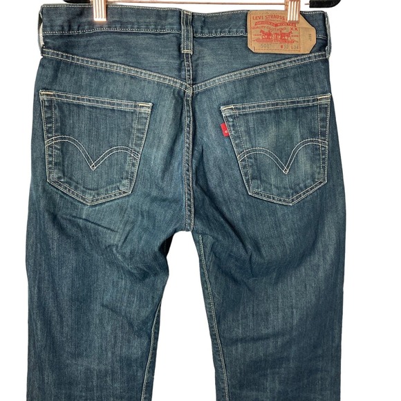 Vintage 90s Levis 501 Jeans Mens 32x34Dark Wash Straight Leg Button Fly Stretch - Picture 10 of 15